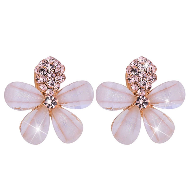 Korean cute fashionable earrings, silver needle, flowered, silver 925 sample