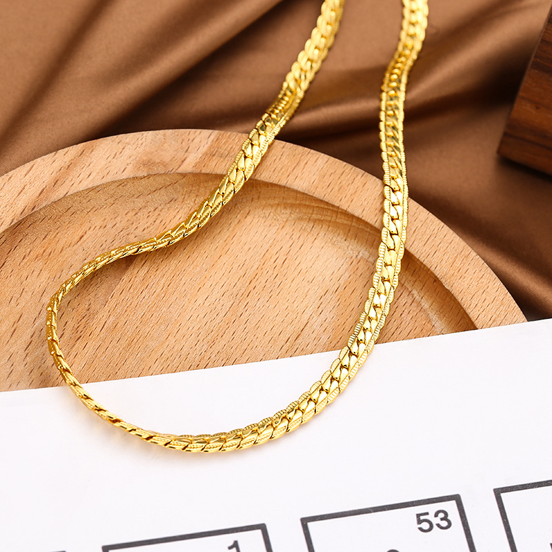 30g Weight Gold Plated Plating Material Necklace Classification Simple Style Solid Color Stainless Steel Plating Gold Plated Unisex Necklace