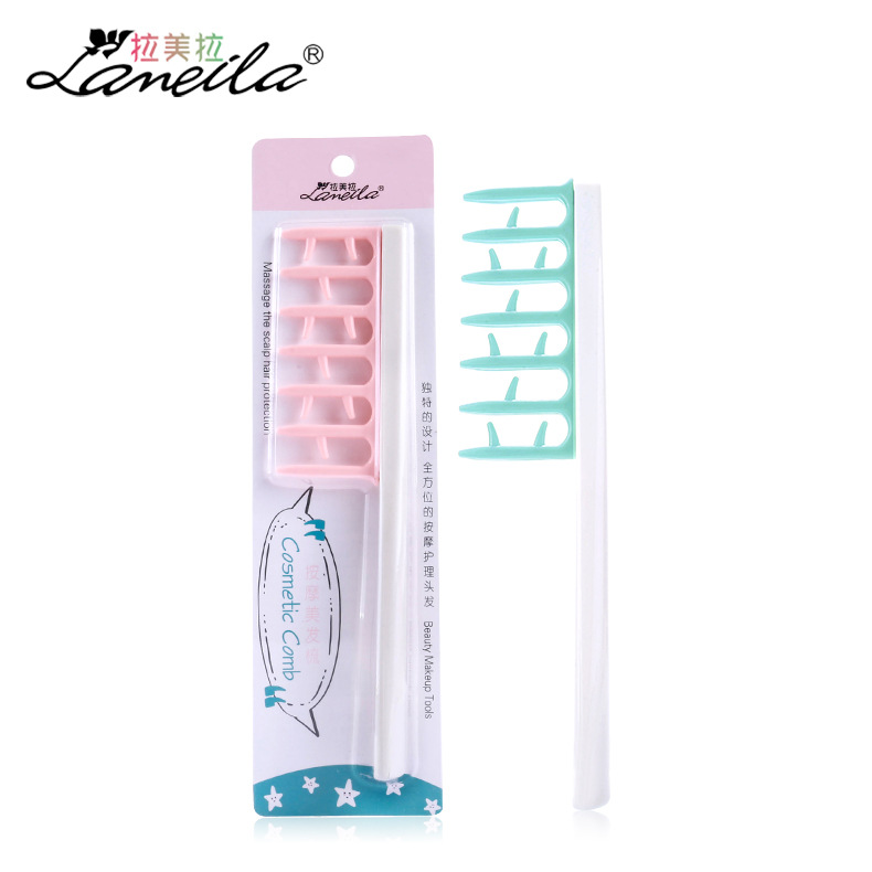 拉美拉 卷发定型梳工具 塑料梳子按摩梳美发梳 刮蓬造型梳子 C137|ru