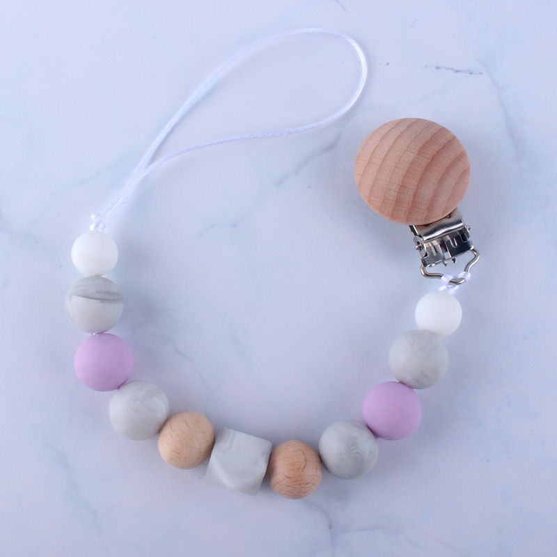 Bebé chupete anti-gota cadena bebé juguete de silicona chupete clip anti-gota banda Chew música anti-perdido cadena Nuevo