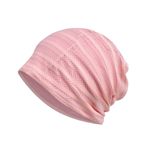 Spring and summer hollow breathable pullover hat women's turban hat thin cotton confinement hat night cap outdoor leisure Baotou hat