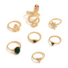 Set, ring emerald, European style, suitable for import, with gem