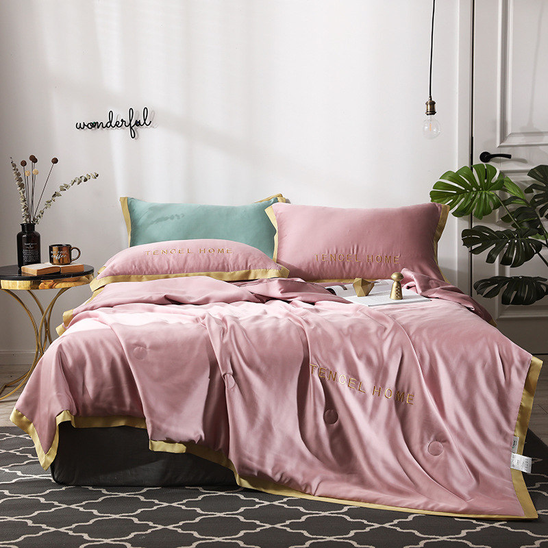 19 new pattern 60 Fine day Plain colour Embroidery Welt Summer quilt Four piece suit