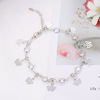 Fresh crystal, brand small design diamond ankle bracelet, Amazon, Korean style, simple and elegant design