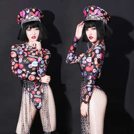 舞依芭酒吧ds演出服新款性感gogo领舞服夜店dj女歌手服连体装8454