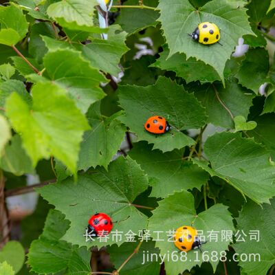 仿真瓢蟲昆蟲擺件工藝品園林景觀花園別墅庭院歐式風格田園裝飾品