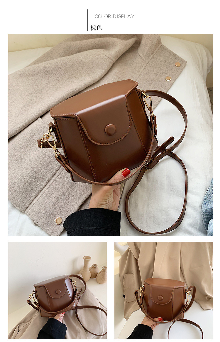 Retro Texture New Fashion Messenger Bucket Bag display picture 4