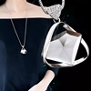 Fashionable necklace, chain, crystal, stone inlay, long pendant, sweater, European style, simple and elegant design