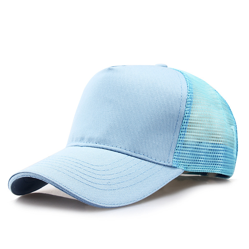Five-piece Light Board Solid Color Hat Men's Summer Mesh Cap Breathable Baseball Cap Travel Advertising Cap All-match Peaked Cap Women's Tide