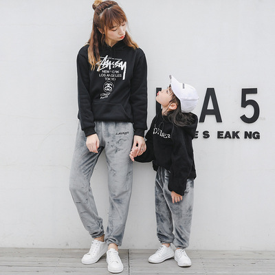 Autumn and winter girl Boy Warm children Slacks Two-sided Plush Coral Casual pants Warm pants