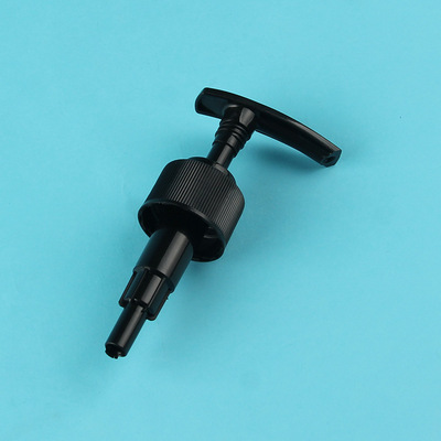 厂家直销 专业供应24mm 黑色竖纹 乳液泵化妆品泵头 清洁用品泵