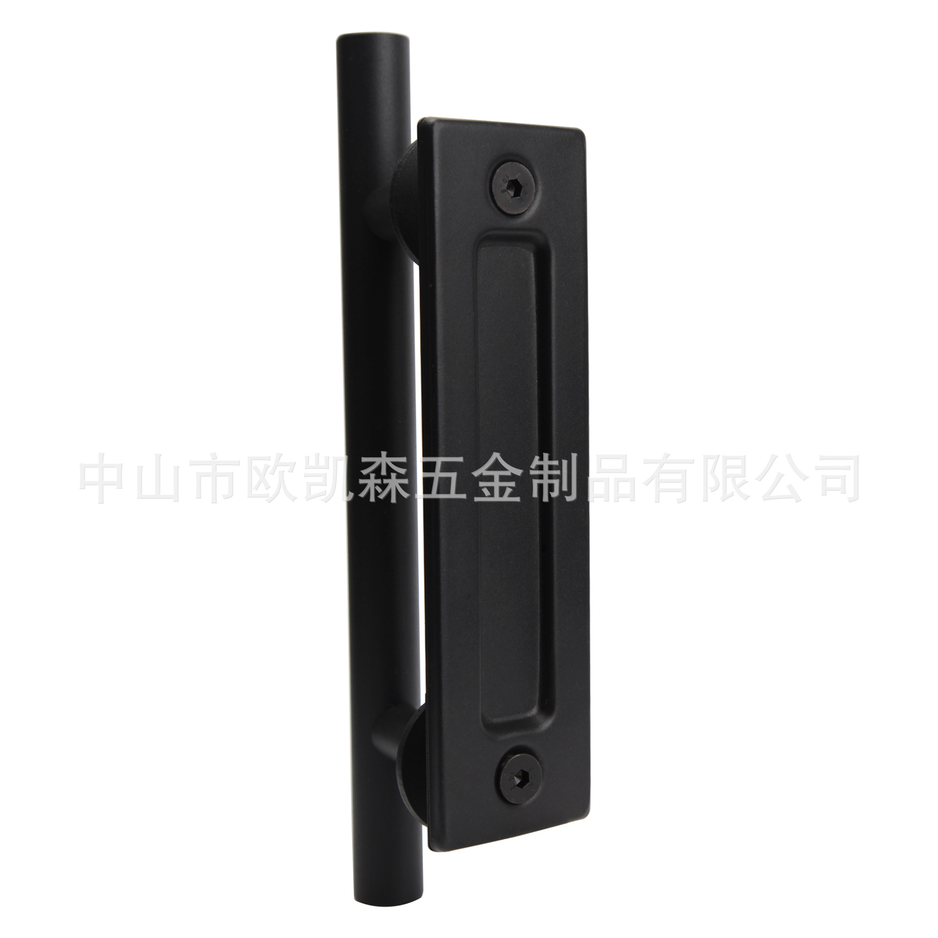 Manija de la puerta de Granero negro redondo de doble cara de madera americana puerta corredera interior puerta corredera manija de la puerta al por mayor tamaño personalizado