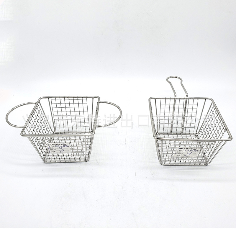 Factory direct sales of stainless steel frying baskets and sieves, French fries frying baskets, deep-frying baskets, filters and sieves, snack and pastry baskets and frames detail image 19