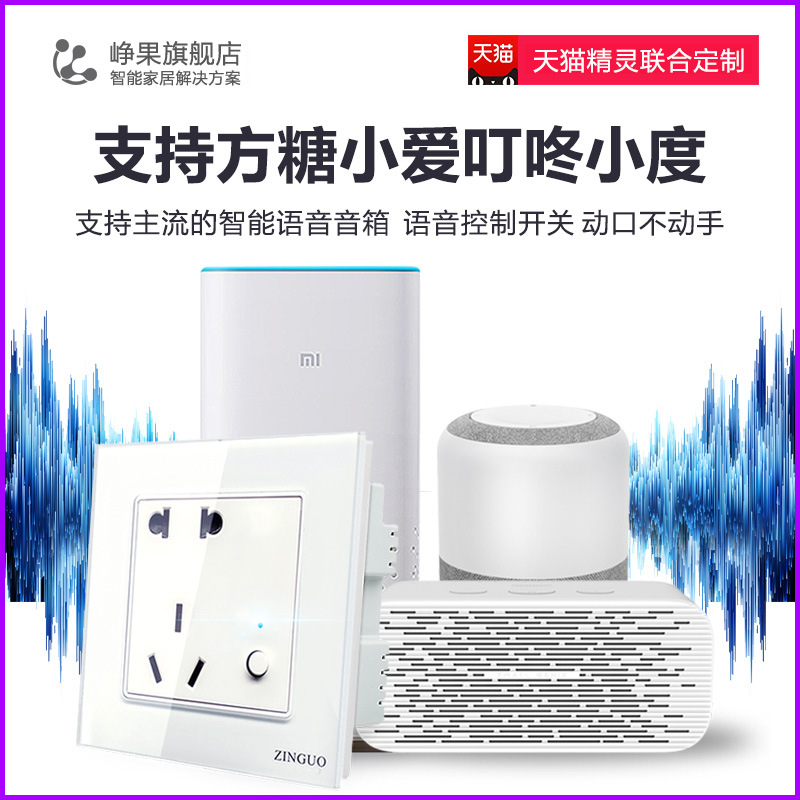 峥果天猫精灵智能墙壁插座 APP手机远程控制计量定时自动断电插座|ms