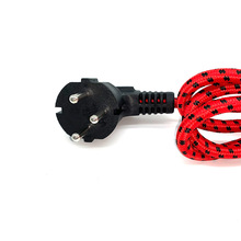 橡胶电源线 全铜针插头 三芯橡胶编织线0.75平方 以色列插头电线