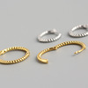 Brand earrings with pigtail, ring, Korean style, silver 925 sample