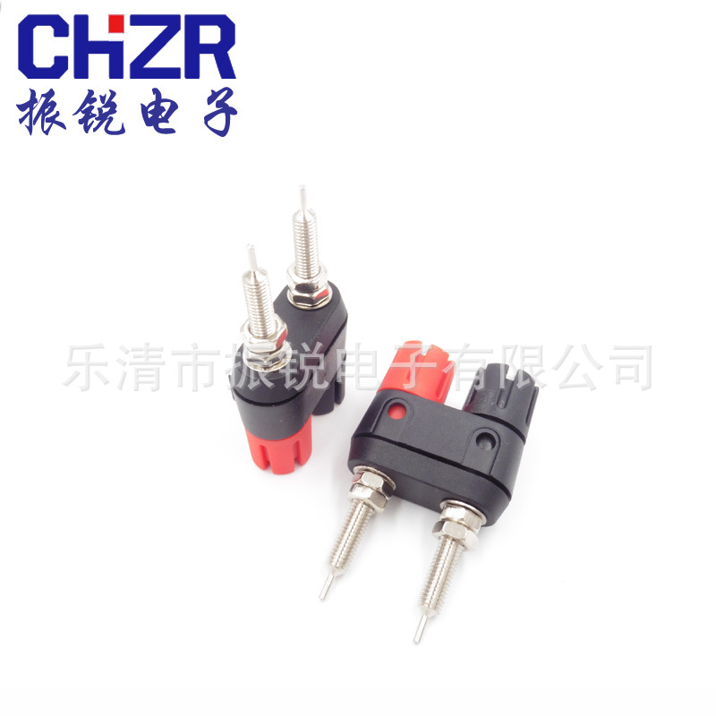 振锐直销一体接线柱 接线座 JS-910B 香蕉插座 接线端子2位红黑