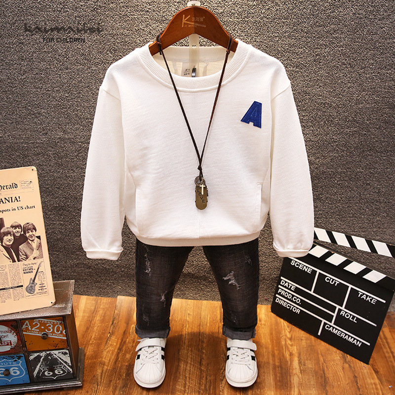 中小童长袖T恤2019新款春季卫衣男童时尚上衣儿童潮流套头卫衣|ms