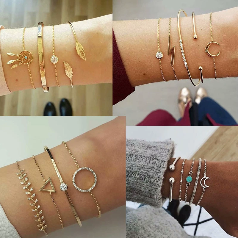 Металлический аксессуар, браслет, набор, Aliexpress, европейский стиль