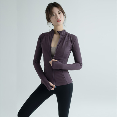 shaping fitness yoga running tops for women long sleeve zipper shirt women yoga Yoga coat jacket cardigan sports windproof top