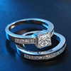 Wedding ring, zirconium for beloved, suitable for import, micro incrustation, European style