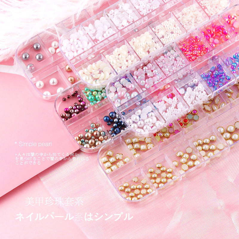 Nail Art Pearl Jewelry Rice White Half Round Flat Bottom Diamond Japanese Style Wrapping Pearl Nail Sticker Diamond Decoration Internet Celebratory Jewelry Nail Art Pearl Jewelry Rice White Half Round Flat Bottom Diamond Japanese Style Wrapping Pearl Nail Sticker Diamond Decoration Internet Celebratory Jewelry
