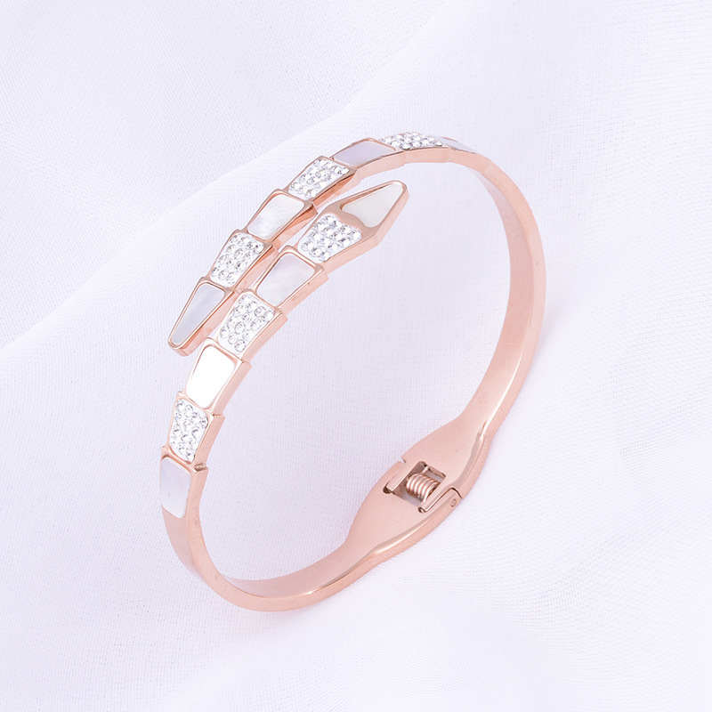 Вместительный и большой золотой универсальный браслет из нержавеющей стали, в корейском стиле, материал, женский стиль, 18 карат, розовое золото