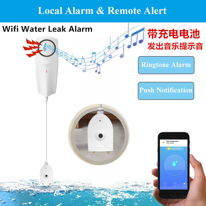 Tuya граффити умный дом мобильный телефон приложение детектор утечки Датчик погружения в воду Wi-Fi Сигнализация утечки