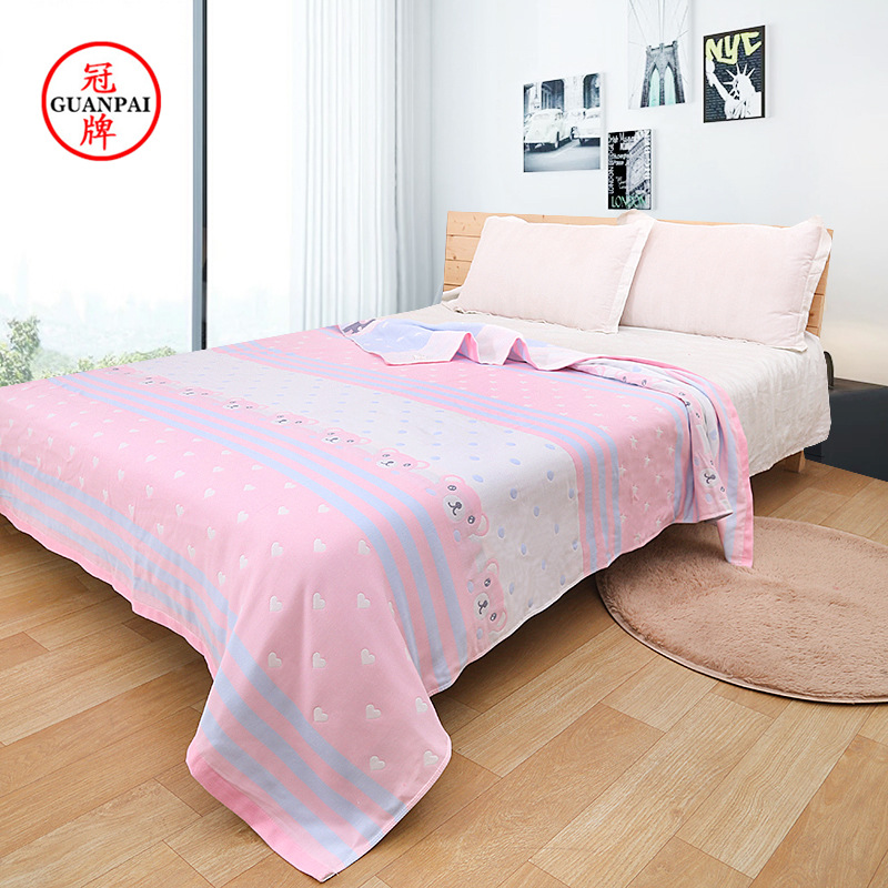 廠家現貨六層加厚棉毛巾被 股紗水洗紗布夏涼被子 加大單人多圖案