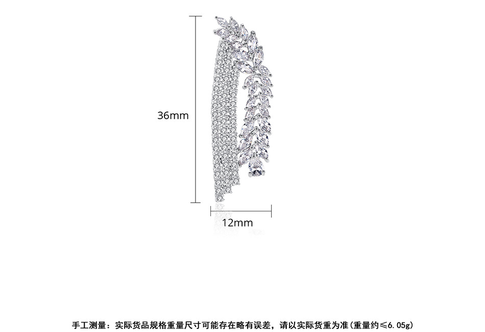 Jinse Yongwen Ohrringe Europäische Und Amerikanische Übertriebene Atmosphäre Lange Damen Kupfer Eingelegter Zirkon Ohrringe Zweige Geschenk Ohrringe display picture 2