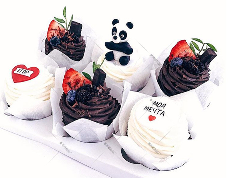 Europeo importado tulipán llama taza pastel taza de papel para hornear pastelería occidental embalaje de alimentos barbacoa personalización al por mayor