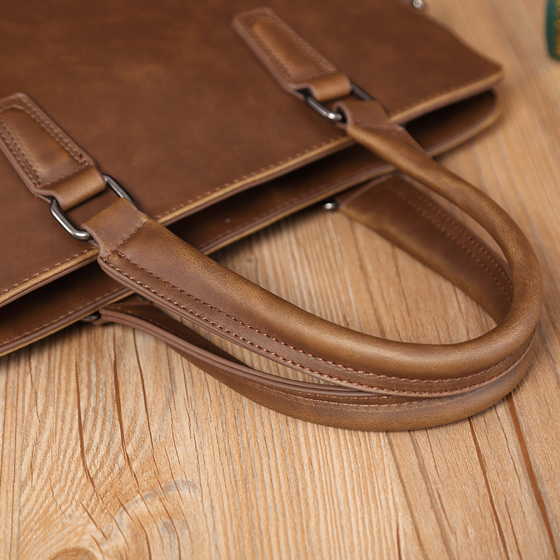 Borsa a tracolla Crazy Horse alla moda versione coreana 2025, in morbida pelle PU, per laptop, casual, da uomo_voghion.com