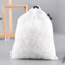 生产网布束口袋 通用重复使用网眼收纳袋 透气涤纶网布袋定制