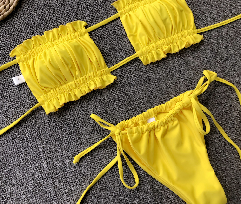 Sexy Pleated Hollow Bikini NSDA21240