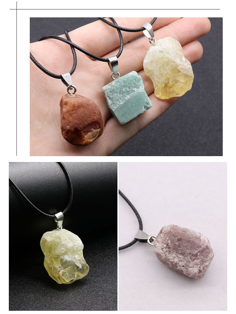 Pendentif En Pierre Brute Violet Rose Jaune Cristal Blanc Oeil De Tigre Aventurine Jade Raisin Agate Rouge En Gros display picture 7