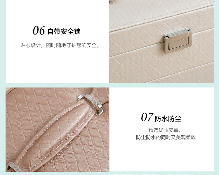 Three-layer Automatic Drawer Jewelry Box Fashion Jewelry Storage Box Korean Watch Necklace Earrings Ring Box Simple Storage Box display picture 6