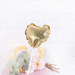 新款自爆球自動充氣鋁膜氣球 蛋糕插件愛心五角星自充氣氣球裝飾