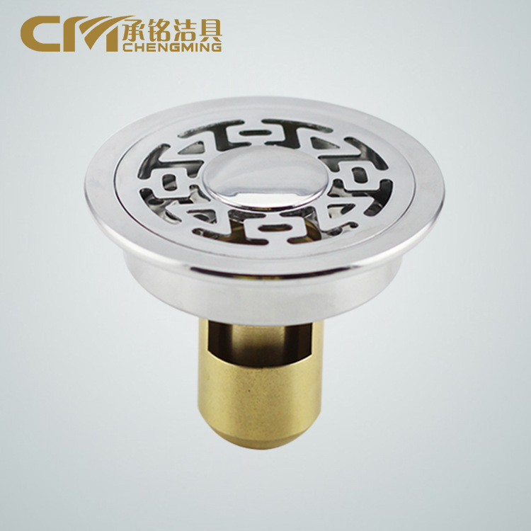 All copper the floor drain thickening Sham Deodorant the floor drain Dual-use Washing machine TOILET the floor drain golden circular