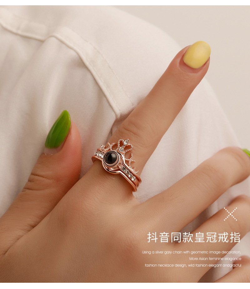 Artificial Gemstones Inlay Material Copper Plating Crown Artificial Gemstones Copper Rings