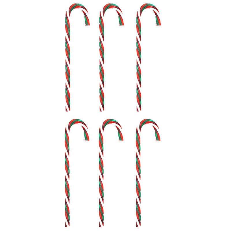 Christmas candy cane decoration, PS plastic, 15 cm, red‑white or mixed colors, bulk or packed