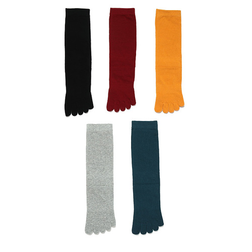 Solid color pure cotton extended toe socks for women, long tube autumn and winter warm high tube socks Amazon cross-border export