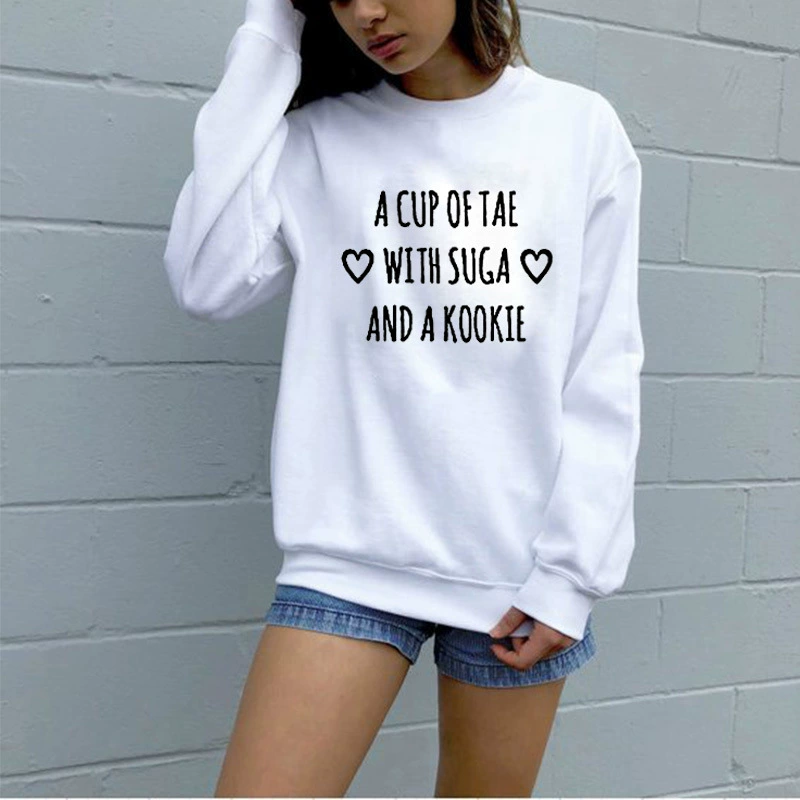 Внешняя торговля длинный рукав круглый воротник толстовка ACUP из TAE с сугой и европейскими буквами Свободная рубашка