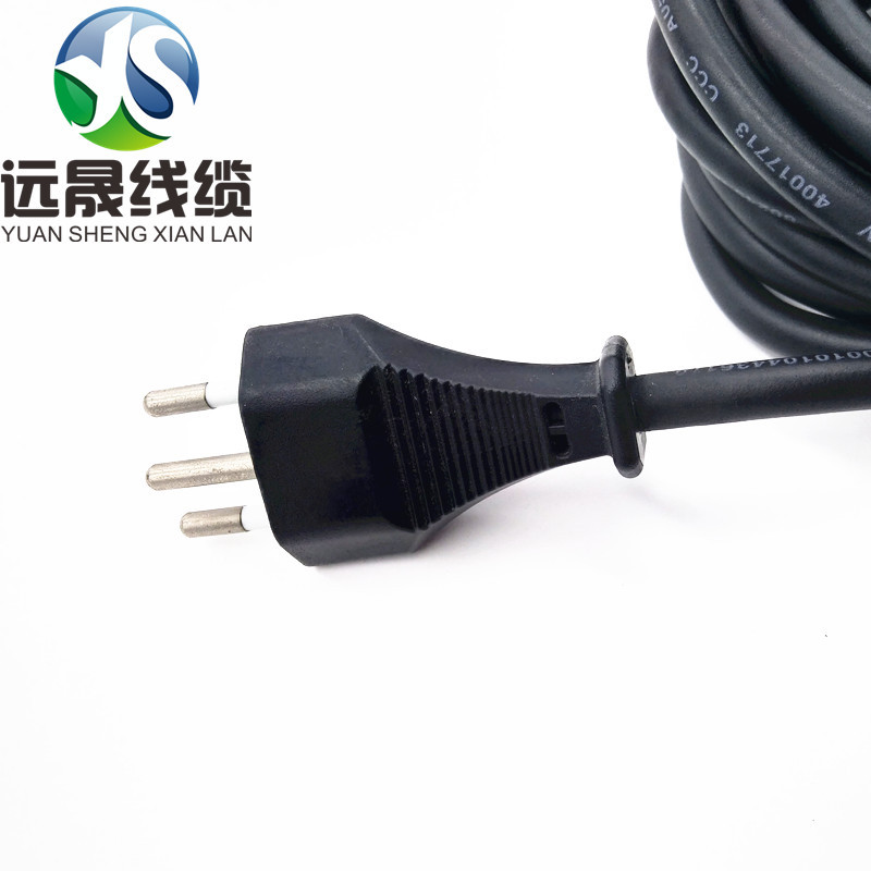 欧规认证H05RN-F 3*1.0瑞士三插电源线2000瓦大功率橡胶线延长线
