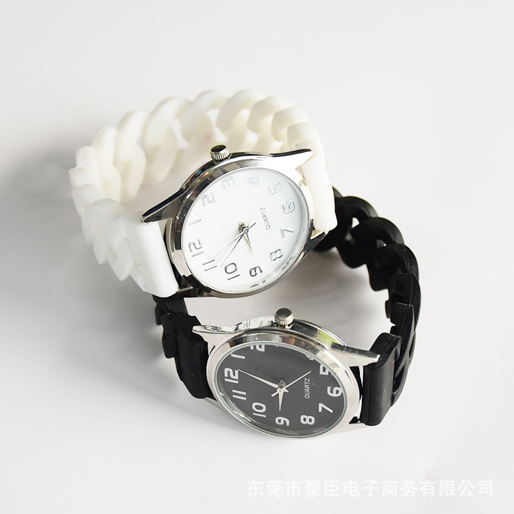 硅胶麻花手表 麻花硅胶石英手表  镂空硅胶麻花手表