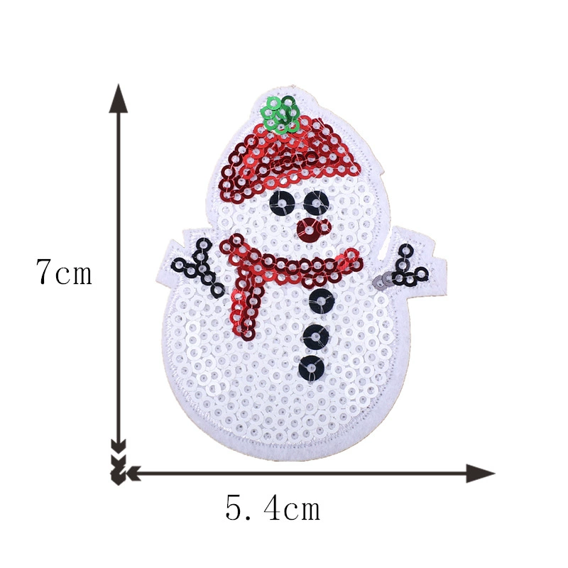 Hot-selling Christmas series embroidered fabric patch cartoon Christmas reindeer snowflake patch shiny embroidery badge wholesale iron-on