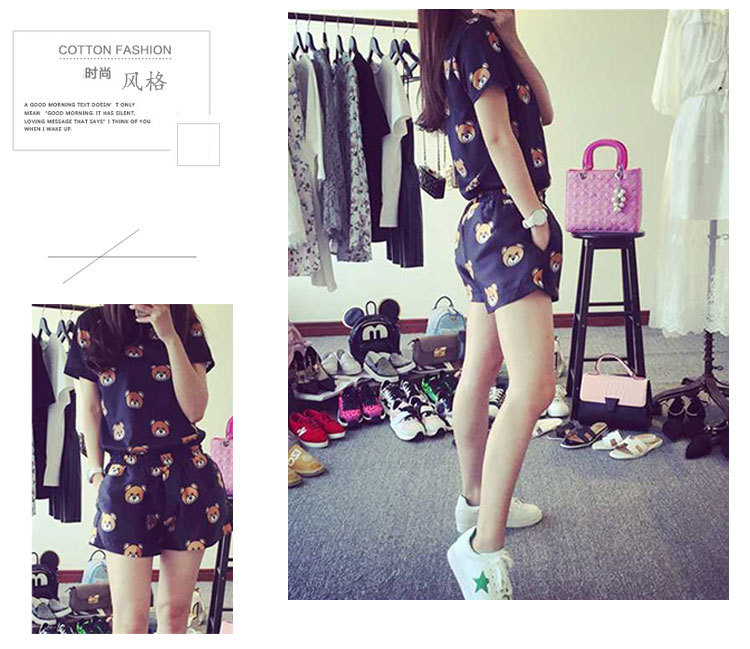 S蓝色小熊短袖(无口袋)套装  (5)