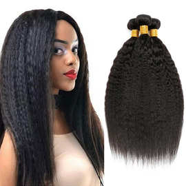 yaki kinky straight peruvian real human hairs 真人发假发发帘