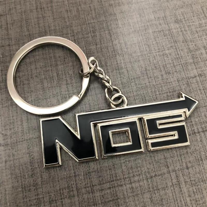 Creative metal NOS keychain nitrogen cylinder keychain epoxy NOS keychain pendant gift foreign trade hot sale