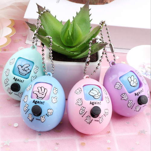 Manufacturer wholesale model guessing egg rock paper scissors game egg punching egg keychain pendant gashapon toy