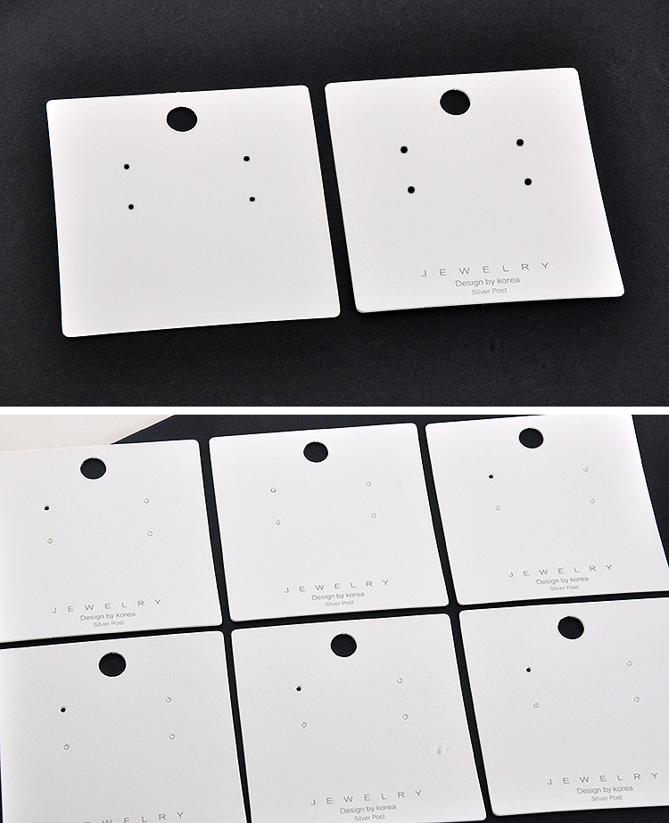 100g Weight Solid Color Pattern White Color Earring Card Paper New Jewelry Packaging Pvc Card Wholesale 3